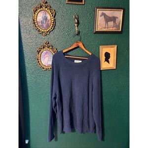 REI COOP MENS BLUE COTTON CABLE KNIT SWEATER SZ XL